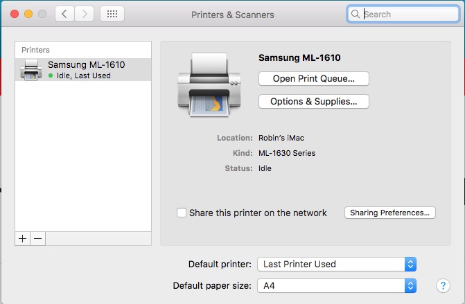 printer driver for mac
